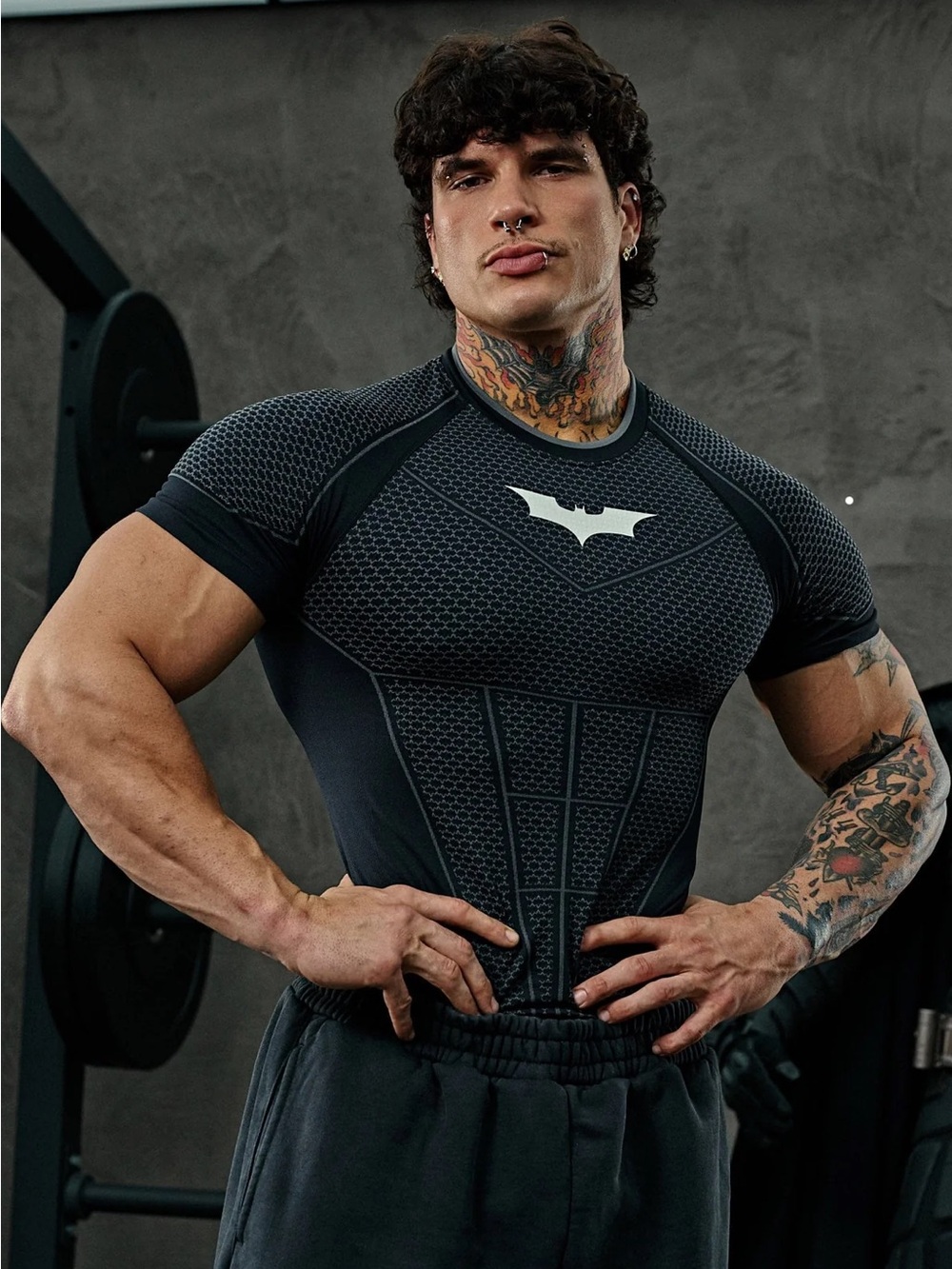 YoungLA 4259 Batman Compression Tee, Black, Size L, NWT, SOLD OUT ONLINE
